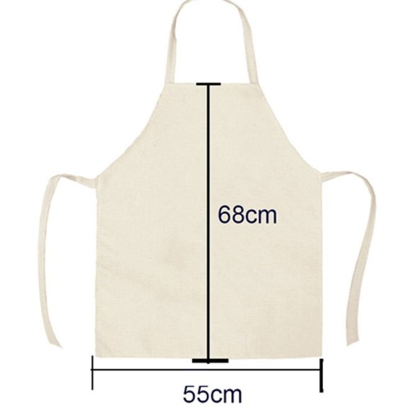 Women's Apron Dia De Los Muertos Sugar Skull Purple Cotton Linen - Picture 2 of 2